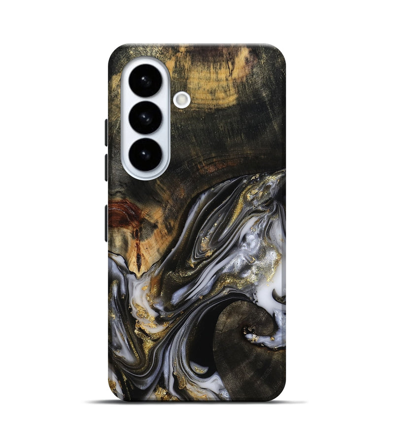 Galaxy S26 Wood Live Edge Phone Case - Natalya (Black & White, 813127)