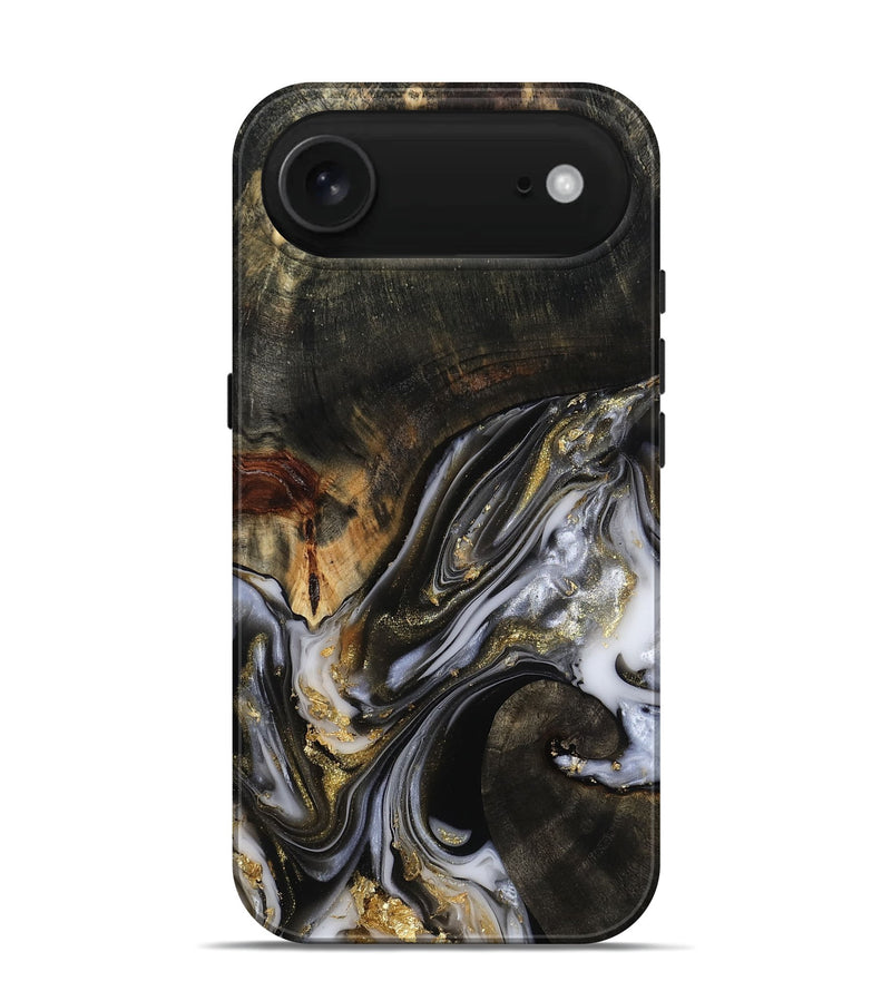 iPhone 17 Air Wood Live Edge Phone Case - Natalya (Black & White, 813127)
