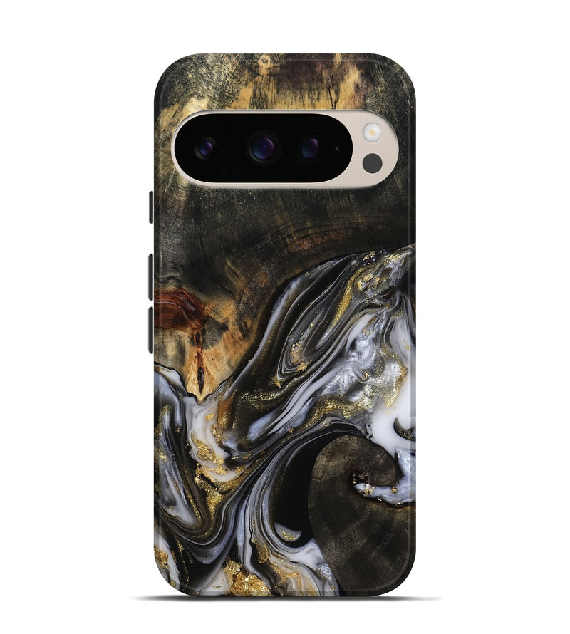 Pixel 10 Pro Wood Live Edge Phone Case - Natalya (Black & White, 813127)