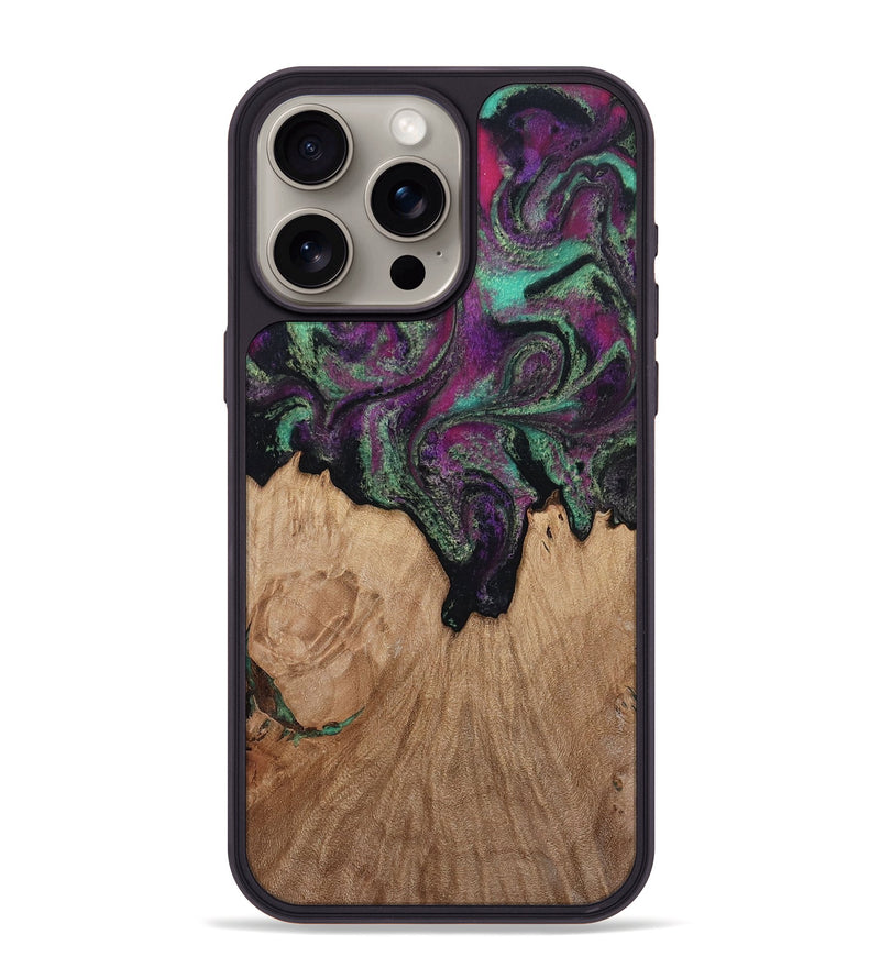 iPhone 15 Pro Max Wood Phone Case - Kiley (Green, 813221)