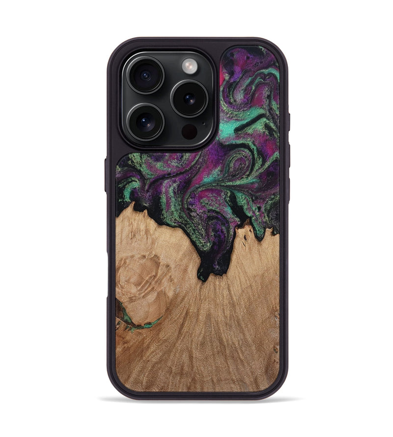 iPhone 16 Pro Wood Phone Case - Kiley (Green, 813221)