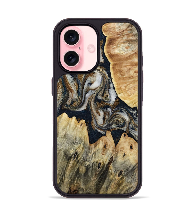 iPhone 16 Wood Phone Case - Liberty (Black & White, 813230)