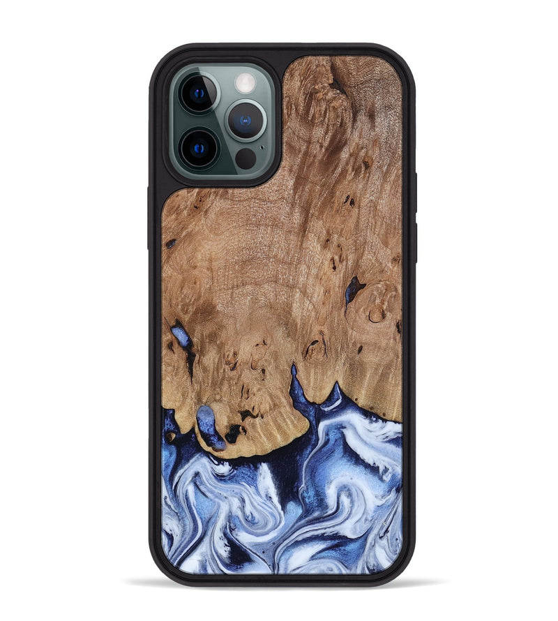 iPhone 12 Pro Max Wood Phone Case - Price (Blue, 813242)