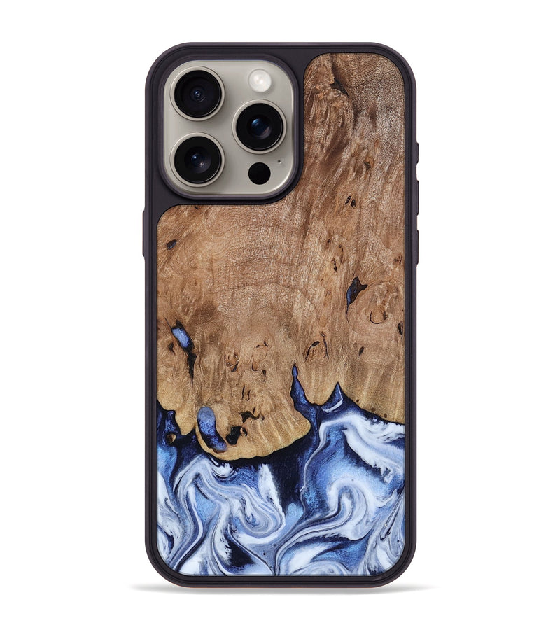 iPhone 15 Pro Max Wood Phone Case - Price (Blue, 813242)