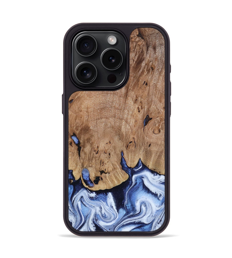 iPhone 15 Pro Wood Phone Case - Price (Blue, 813242)