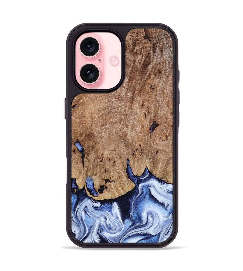 iPhone 16 Wood Phone Case - Price (Blue, 813242)