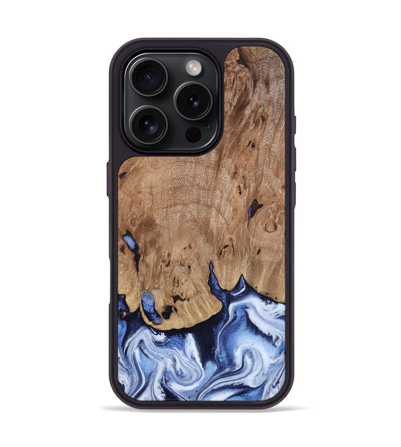 iPhone 16 Pro Wood Phone Case - Price (Blue, 813242)