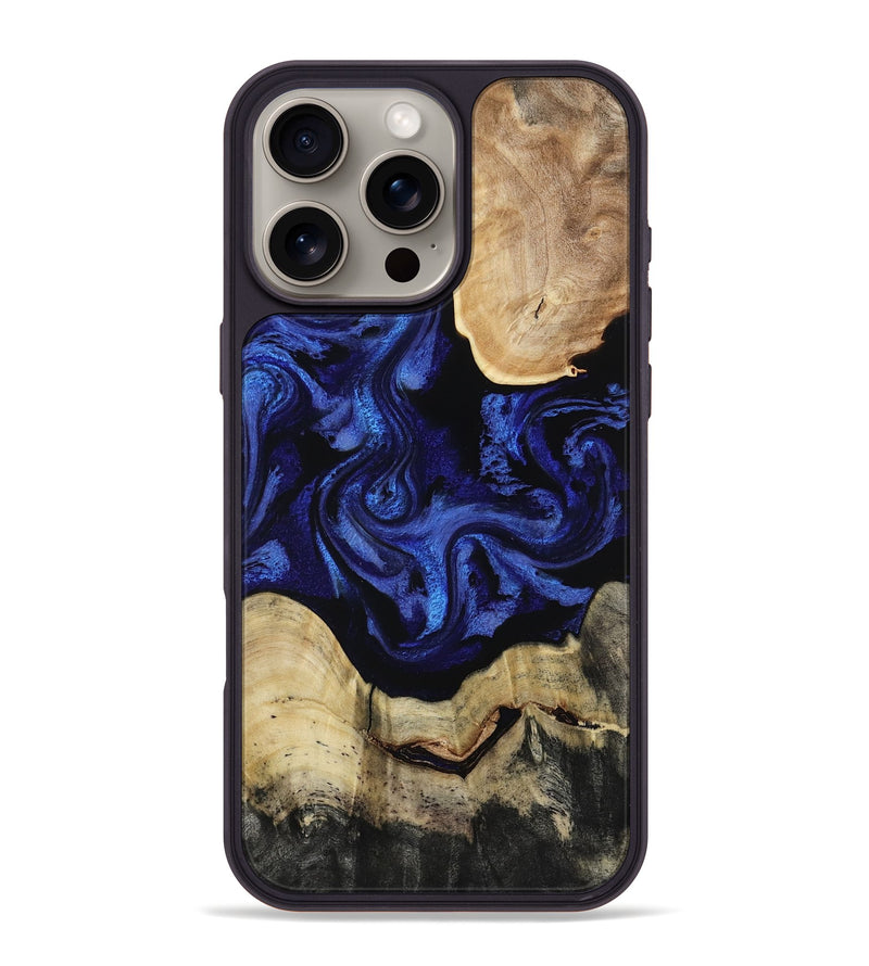 iPhone 16 Pro Max Wood Phone Case - Zayden (Blue, 813250)