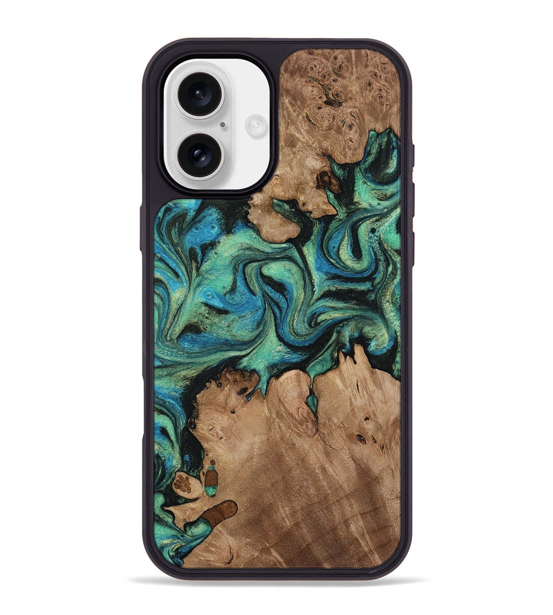 iPhone 16 Plus Wood Phone Case - Edythe (Green, 813251)