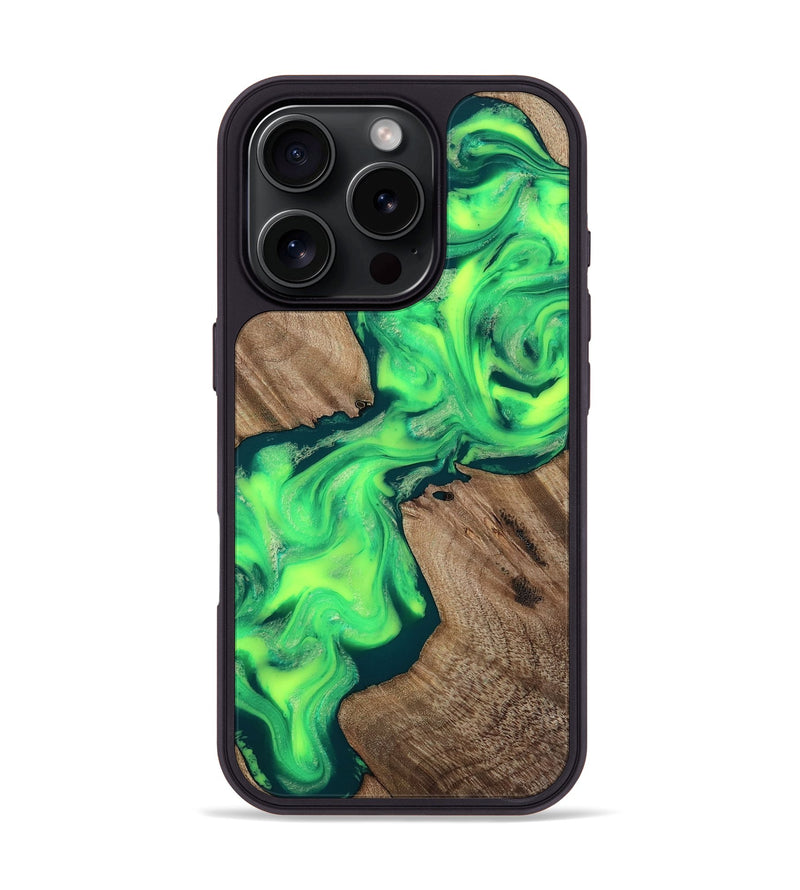 iPhone 16 Pro Wood Phone Case - Randell (Green, 813256)