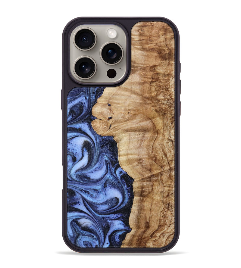 iPhone 16 Pro Max Wood Phone Case - Mont (Blue, 813278)