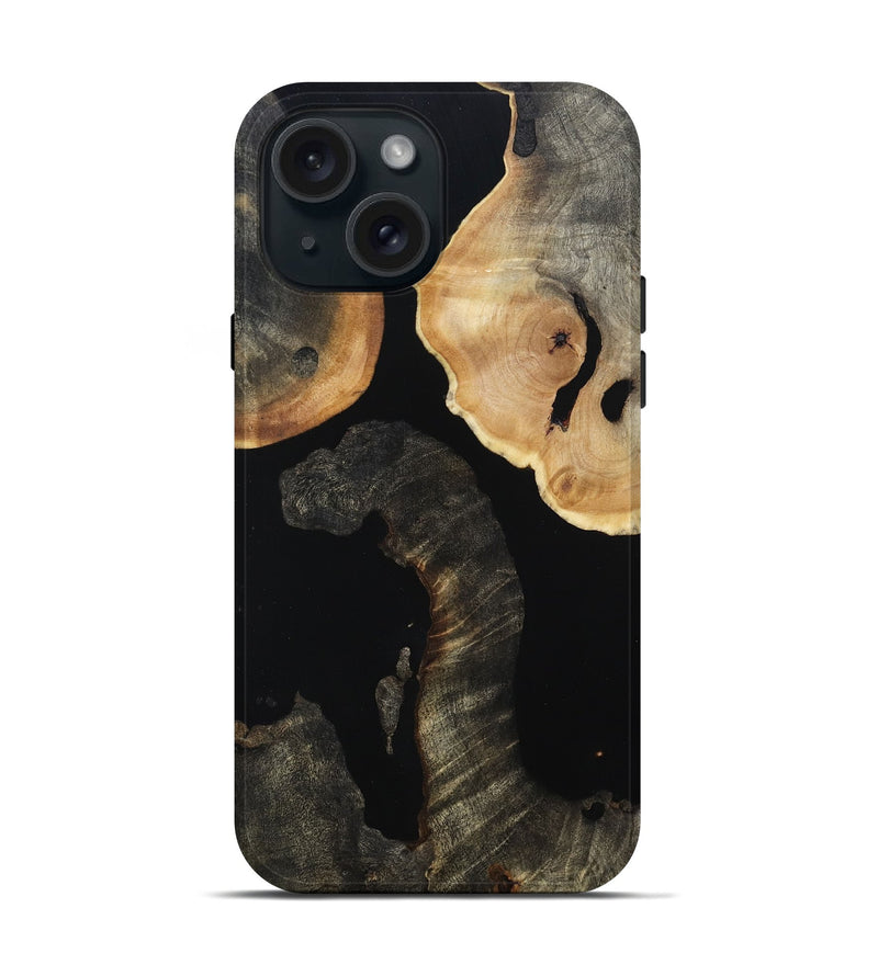 iPhone 15 Wood Live Edge Phone Case - Johnie (Wood Burl, 813360)