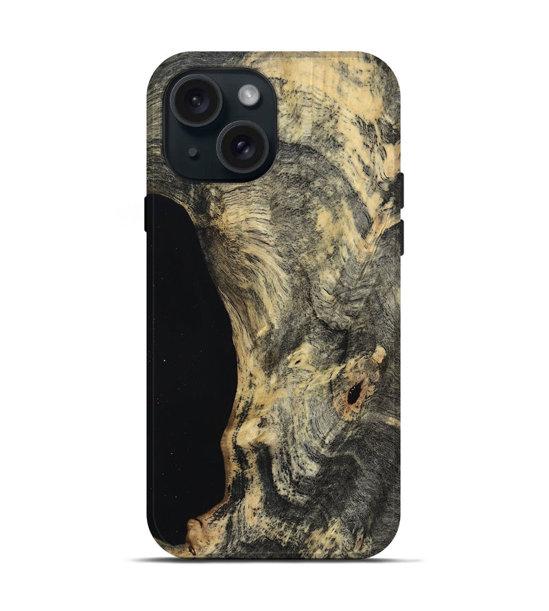 iPhone 15 Wood Live Edge Phone Case - Hayley (Wood Burl, 813362)
