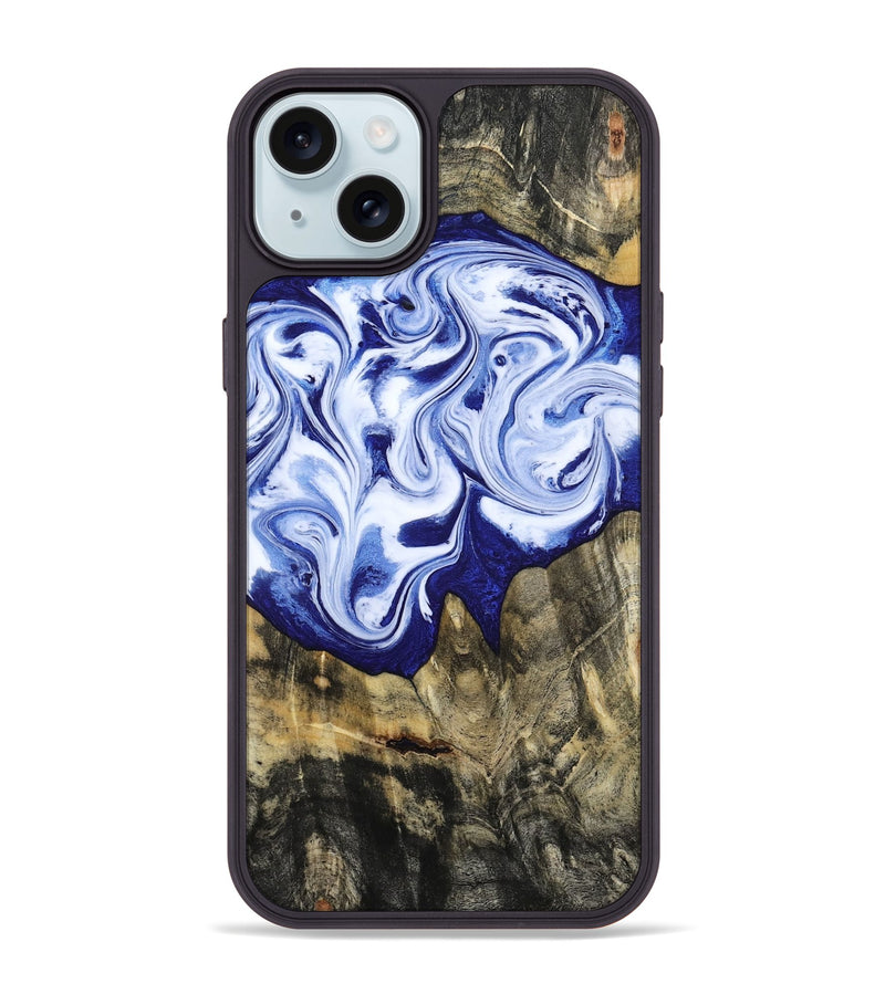 iPhone 15 Plus Wood Phone Case - Lorie (Blue, 813367)