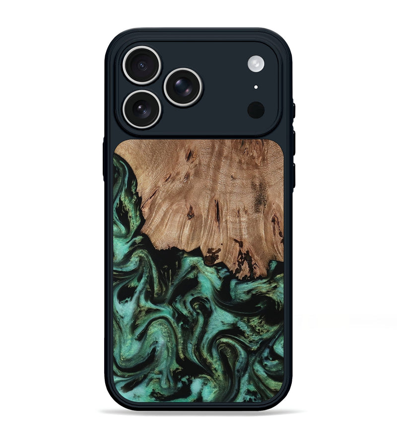 iPhone 17 Pro Max Wood Phone Case - Janette (Green, 813372)