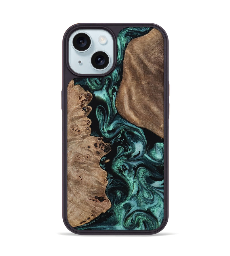 iPhone 15 Wood Phone Case - Guss (Green, 813373)