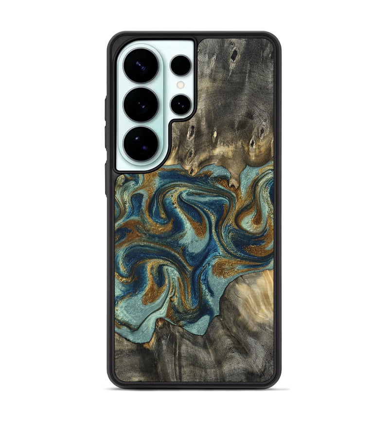 Galaxy S26 Ultra Wood Phone Case - Shelia (Teal & Gold, 813374)