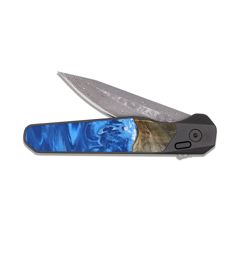 EDC Dark Damascus Wood Pocket Knife - Hilary (Coastal, 813387)