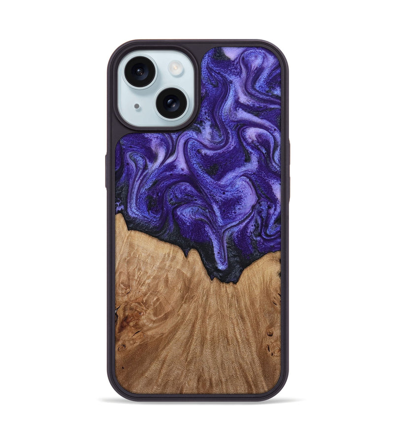 iPhone 15 Wood Phone Case - Valery (Purple, 813458)