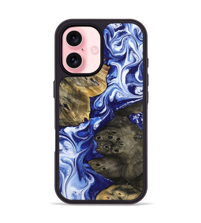 iPhone 16 Wood Phone Case - Meilani (Blue, 813462)
