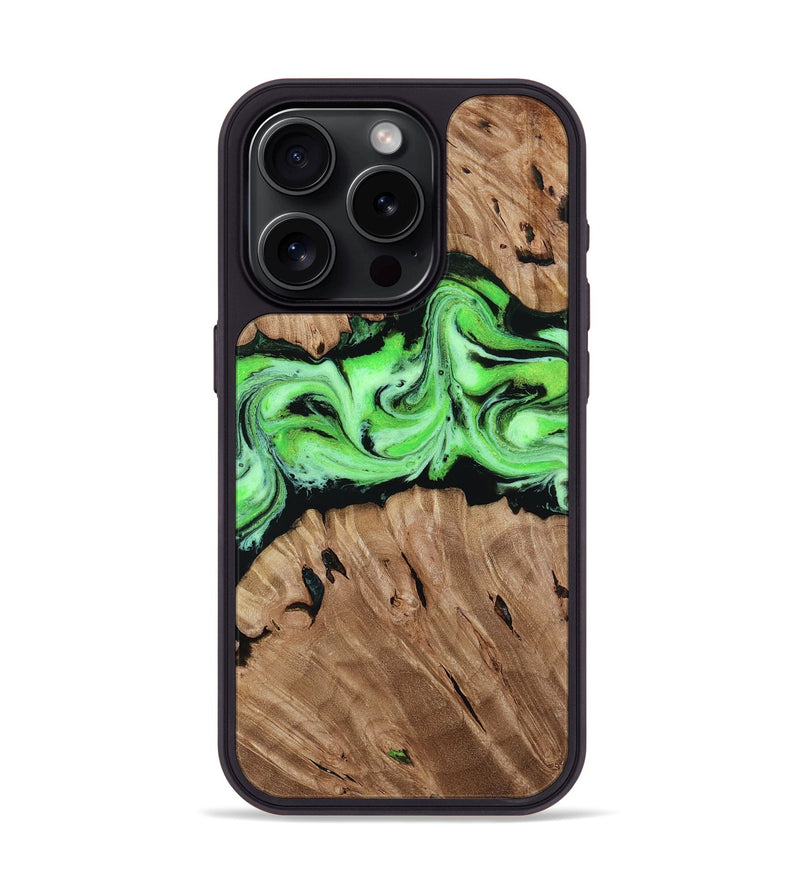 iPhone 15 Pro Wood Phone Case - Margret (Green, 813475)