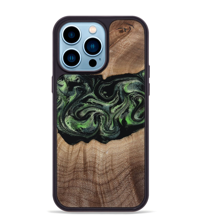 iPhone 14 Pro Max Wood Phone Case - Carlee (Green, 813476)
