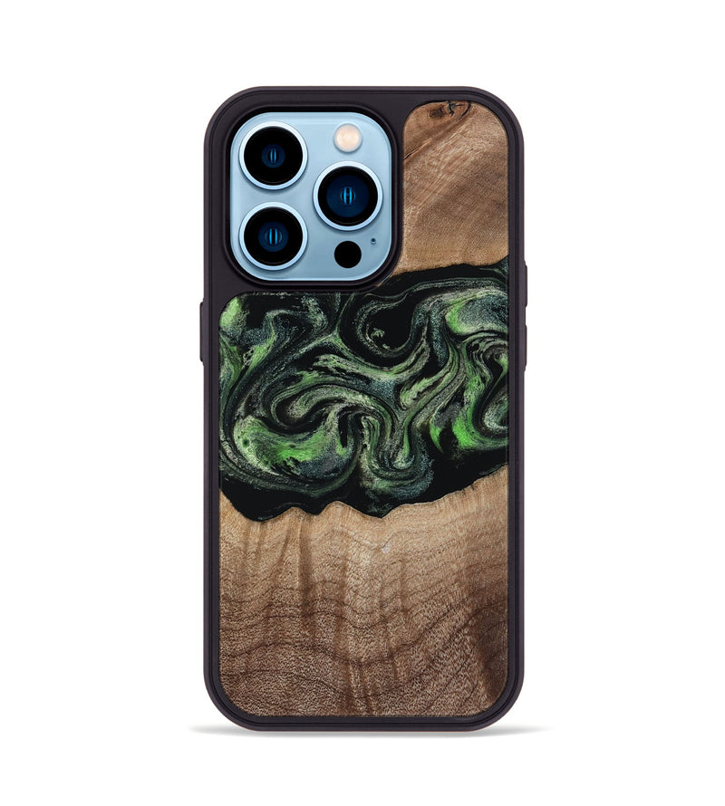 iPhone 14 Pro Wood Phone Case - Carlee (Green, 813476)