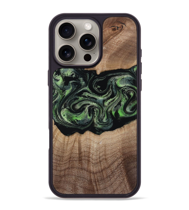 iPhone 16 Pro Max Wood Phone Case - Carlee (Green, 813476)
