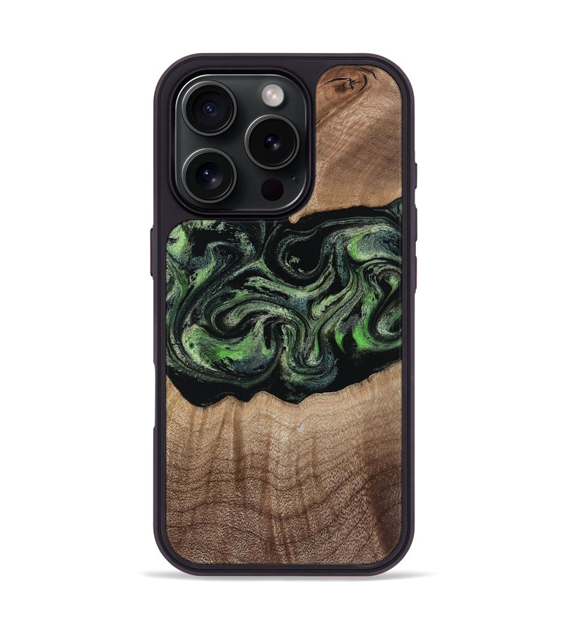 iPhone 16 Pro Wood Phone Case - Carlee (Green, 813476)