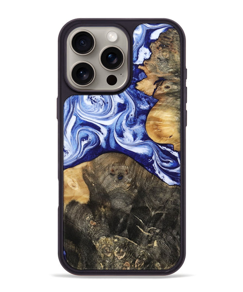 iPhone 16 Pro Max Wood Phone Case - Rory (Blue, 813555)