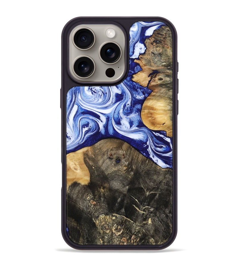 iPhone 16 Pro Max Wood Phone Case - Rory (Blue, 813555)