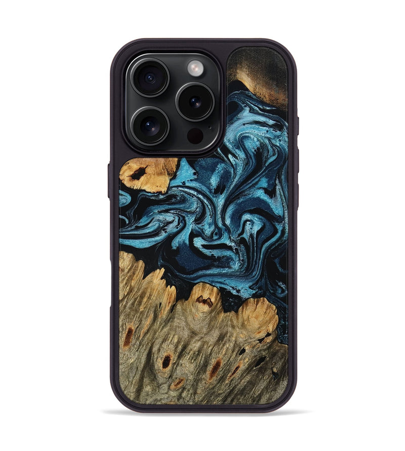 iPhone 16 Pro Wood Phone Case - Adaline (Blue, 813556)