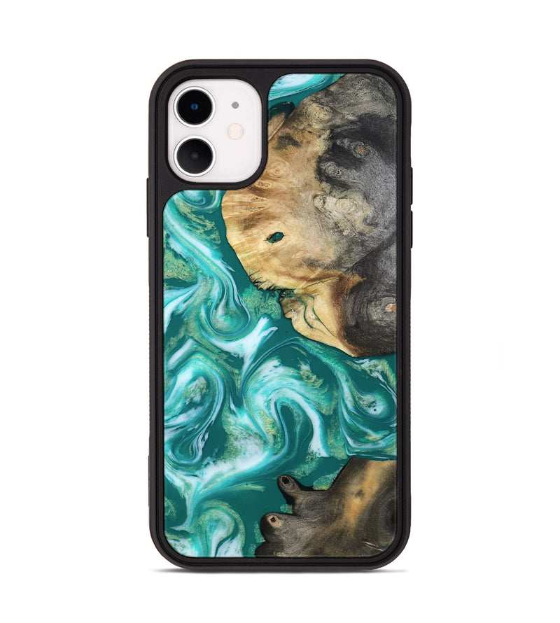 iPhone 11 Wood Phone Case - Aria (Green, 813557)