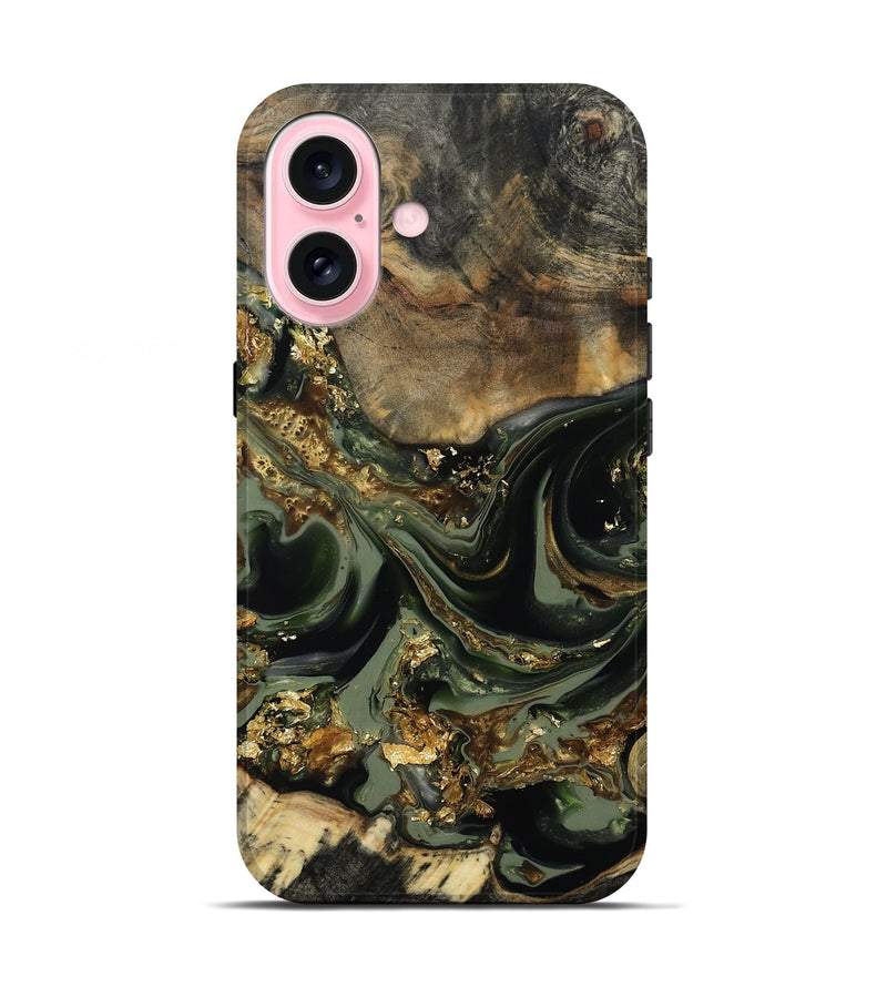 iPhone 17 Wood Live Edge Phone Case - Iker (Green, 813584)