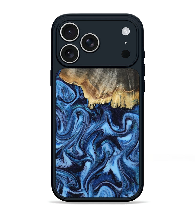 iPhone 17 Pro Max Wood Phone Case - Lilian (Blue, 813621)