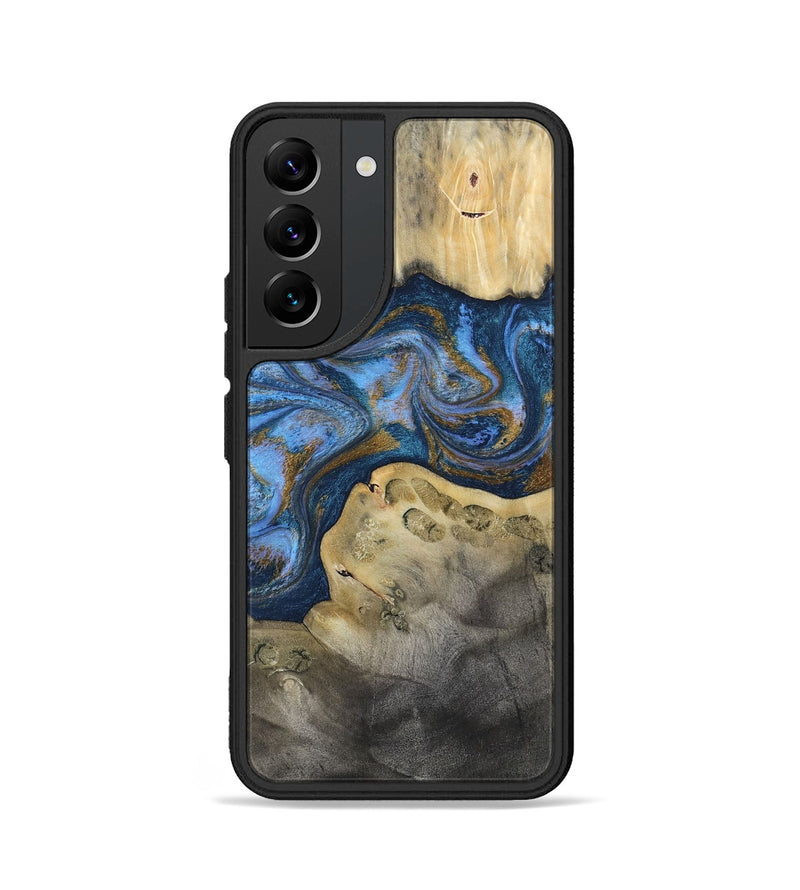 Galaxy S22 Wood Phone Case - Stephan (Teal & Gold, 813625)