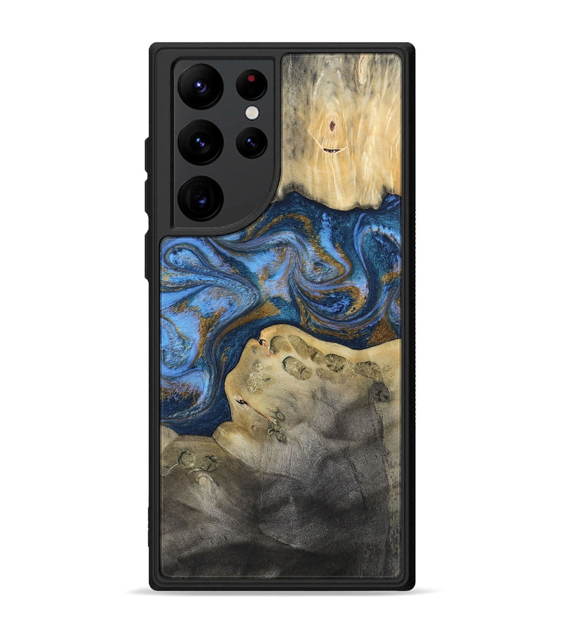 Galaxy S22 Ultra Wood Phone Case - Stephan (Teal & Gold, 813625)
