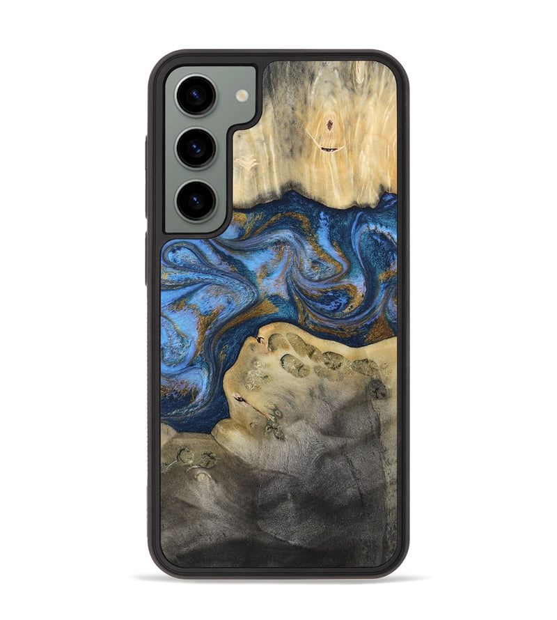Galaxy S23 Plus Wood Phone Case - Stephan (Teal & Gold, 813625)