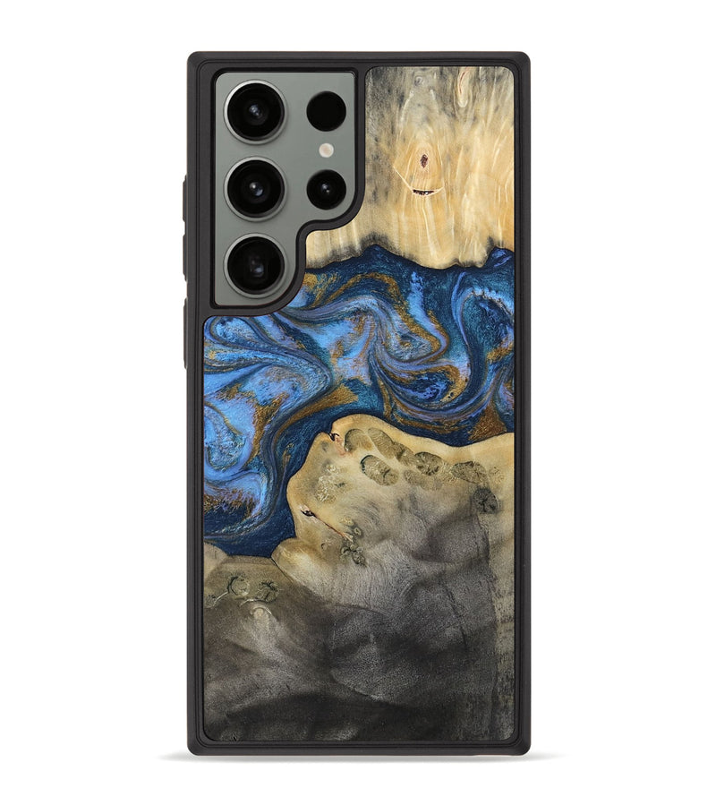 Galaxy S23 Ultra Wood Phone Case - Stephan (Teal & Gold, 813625)