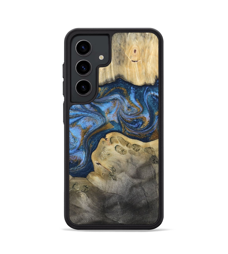 Galaxy S24 Wood Phone Case - Stephan (Teal & Gold, 813625)