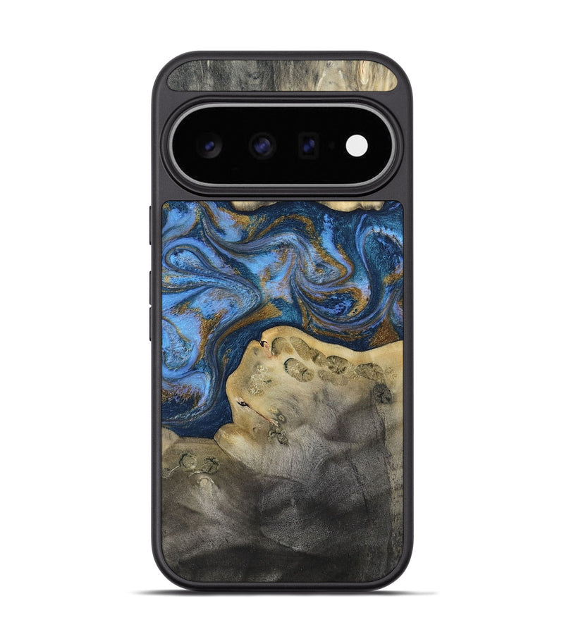 Pixel 11 Pro Wood Phone Case - Stephan (Teal & Gold, 813625)