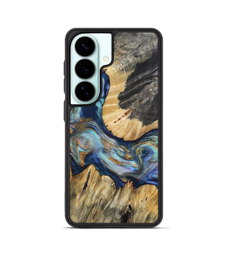 Galaxy S26 Wood Phone Case - Haylie (Teal & Gold, 813626)