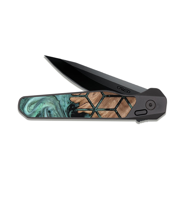 EDC Dark Slate Wood Pocket Knife - Karli (Pattern, 813651)