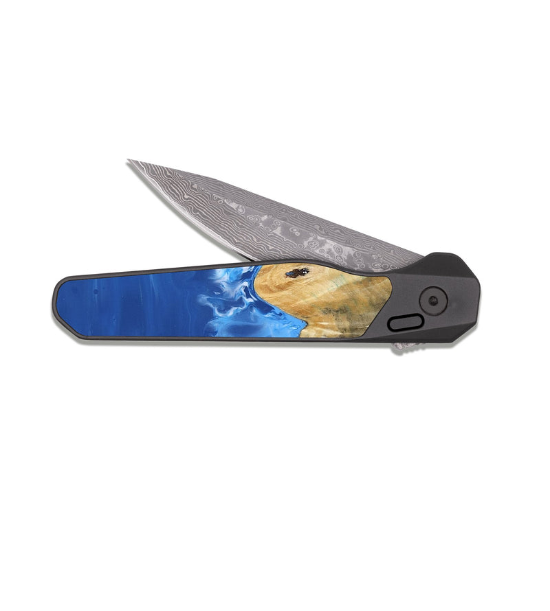 EDC Dark Damascus Wood Pocket Knife - Paola (Coastal, 813674)