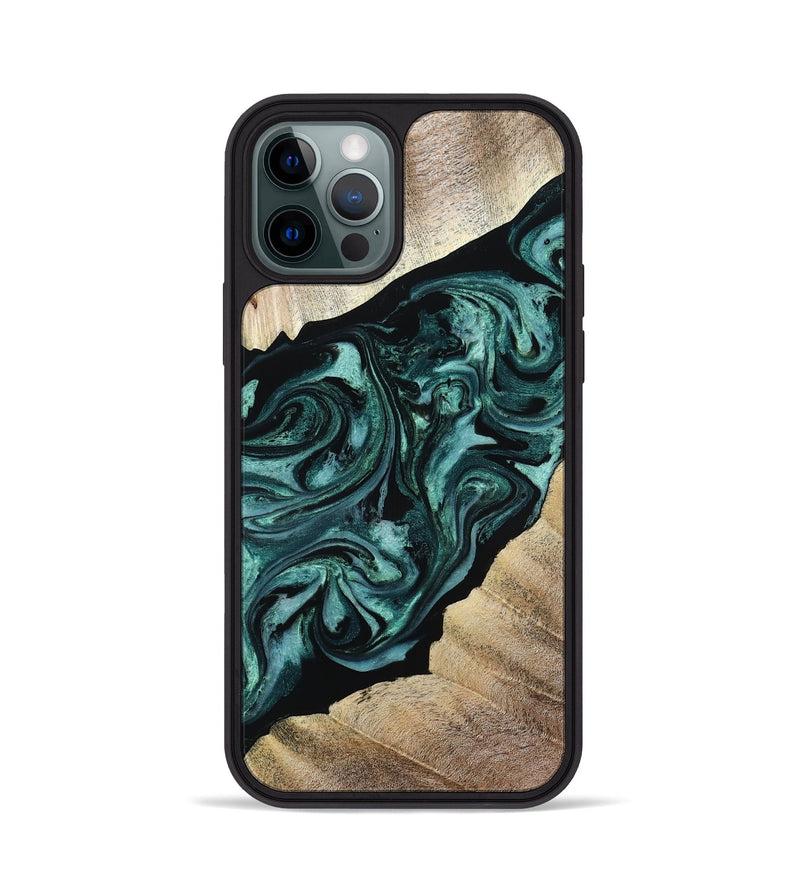 iPhone 12 Pro Wood Phone Case - Ronald (Green, 813768)