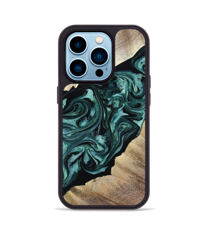 iPhone 14 Pro Wood Phone Case - Ronald (Green, 813768)
