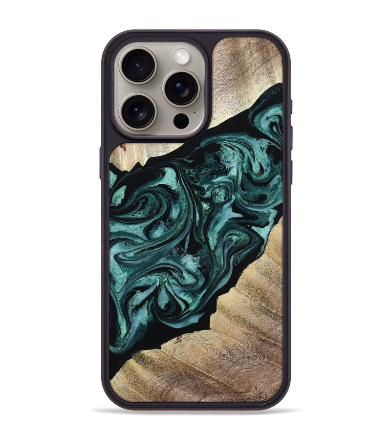 iPhone 15 Pro Max Wood Phone Case - Ronald (Green, 813768)