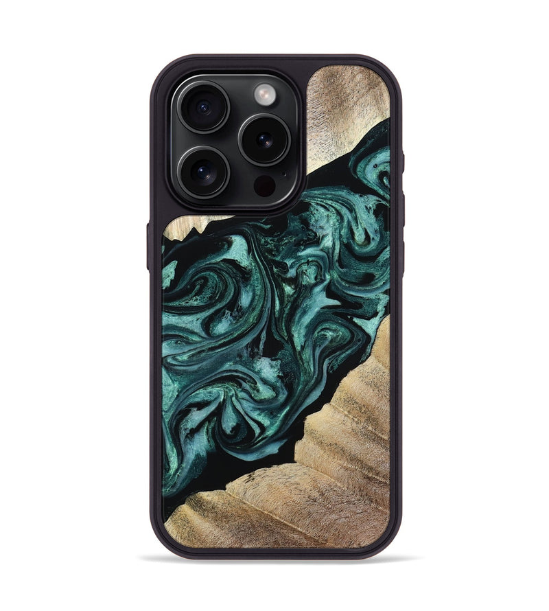 iPhone 15 Pro Wood Phone Case - Ronald (Green, 813768)