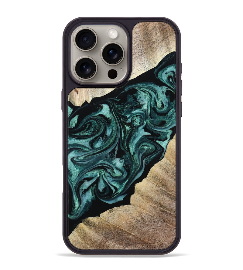 iPhone 16 Pro Max Wood Phone Case - Ronald (Green, 813768)