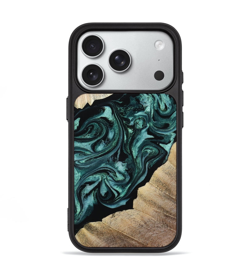 iPhone 18 Pro Wood Phone Case - Ronald (Green, 813768)